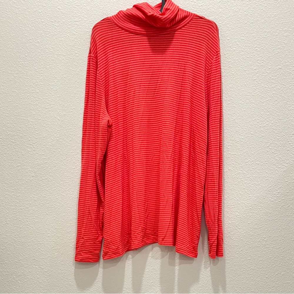 NWT! LOFT Pink Peach Stripes Turtle Neck Tunic Long  Sleeve Shirt!